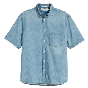GAP DENIM SHORT SLEEVED BUTTON DOWN SHIRT TEEN ( UNISEX) SZ XXXL 18-20